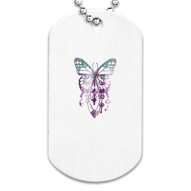 Butterfly Grahpic Art Dog Tag