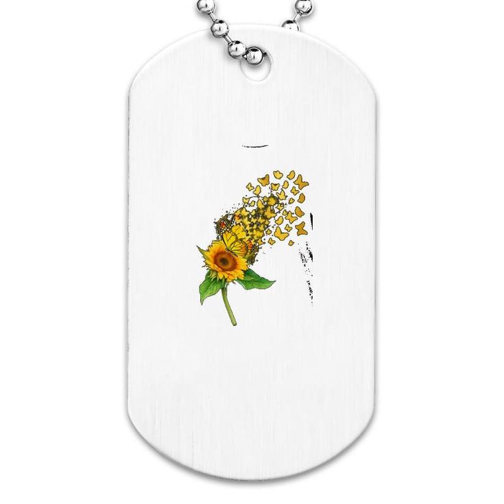 Butterfly Sunflower Dog Tag