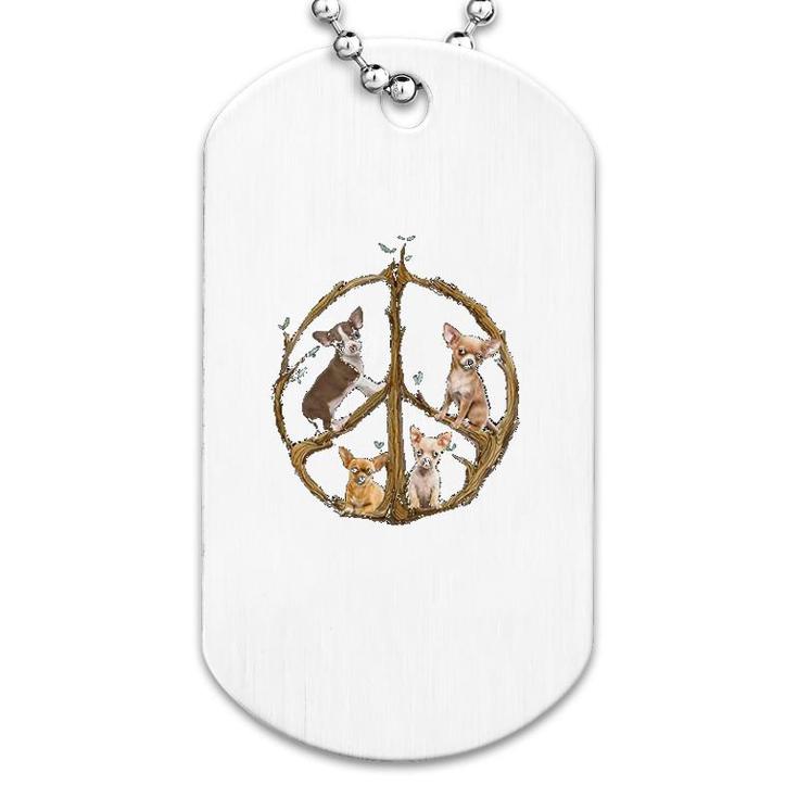 Chihuahua With Peace Sign Dog Tag