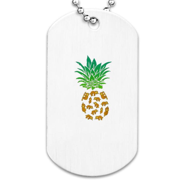 Cute Pineapple Sloth Sloth Lovers Gift Dog Tag