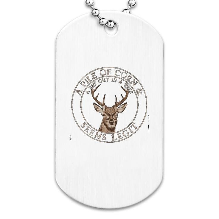 Deer Hunting A Fat Guy In A Tree Dog Tag