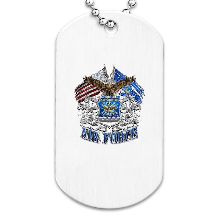 Double Flag Air Force Dog Tag