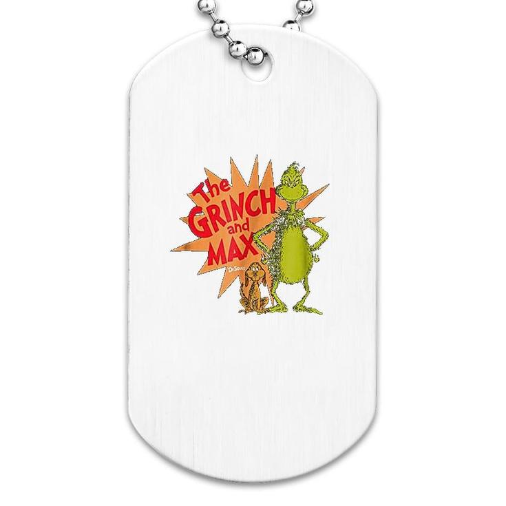 Dr Seuss Grinch And Max Burst Dog Tag