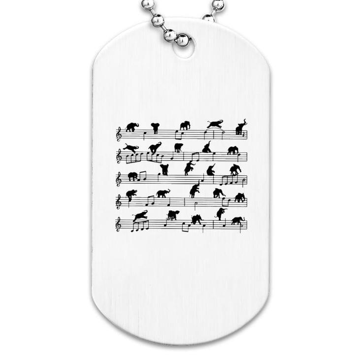 Elephant Music Sheet Dog Tag