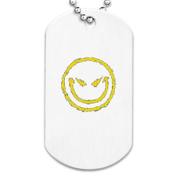 Evil Smile Face Graphic Dog Tag