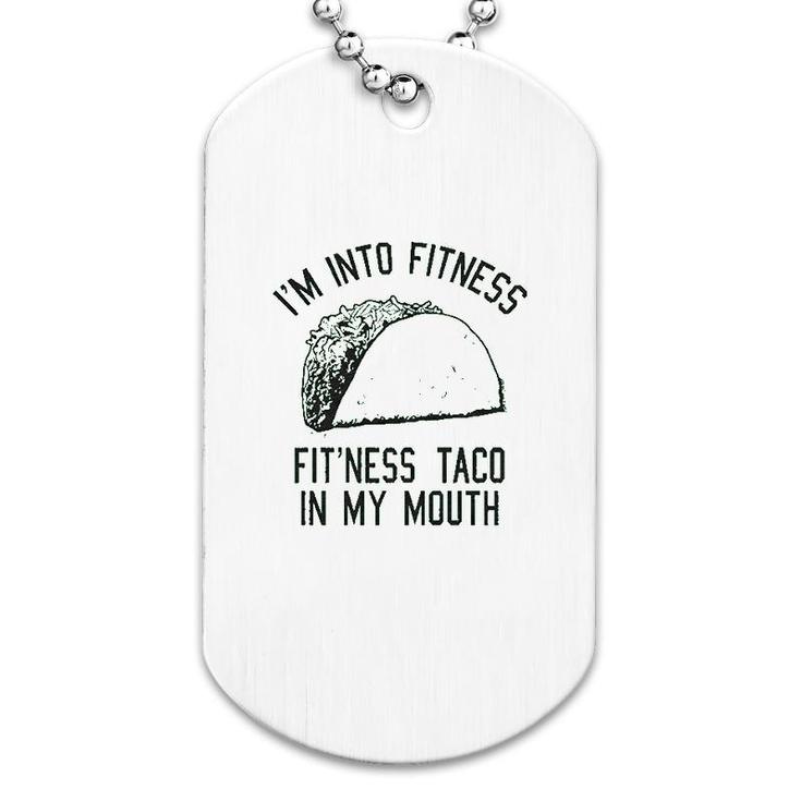 Fitness Taco Funny Gym Graphic Dog Tag