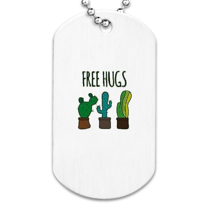Free Hugs Cactus Garden Dog Tag