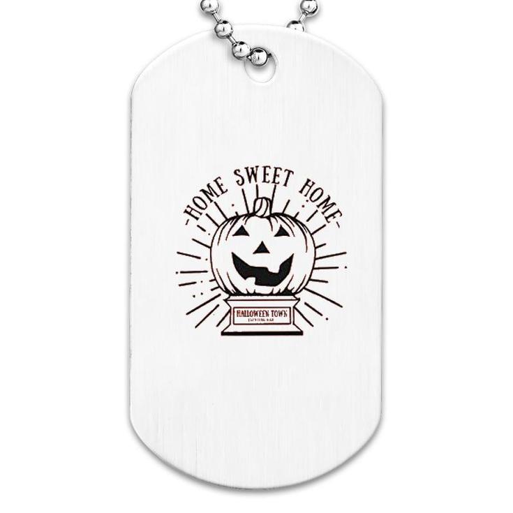 Funny Sweet Home Pumpkin Graphic Dog Tag