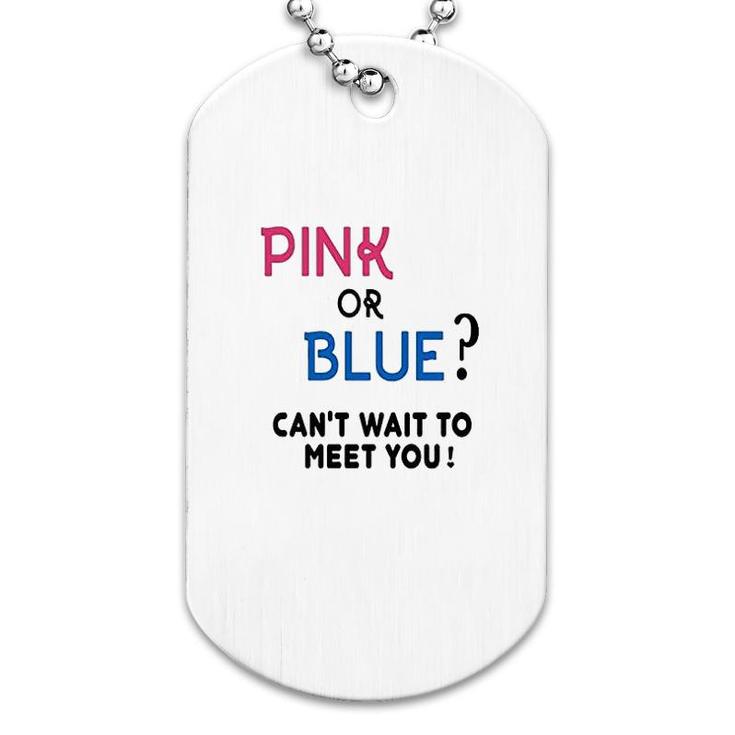 Gender Reveal Team Pink Or Blue Funny Dog Tag
