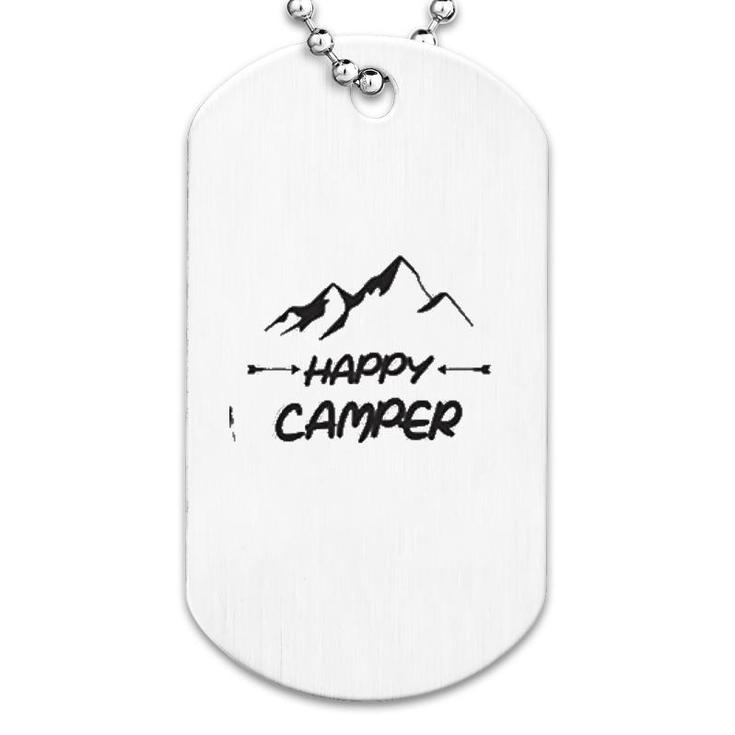 Happy Camper Mountain Scene Dog Tag