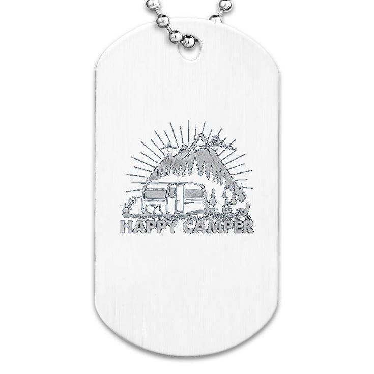 Happy Camper Outdoor Adventure Themed Dog Tag