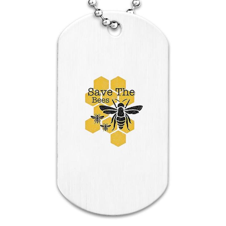 Honeycomb Save The Bees Dog Tag