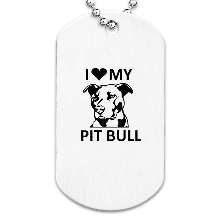 I Heart My Pitbull Dog Tag