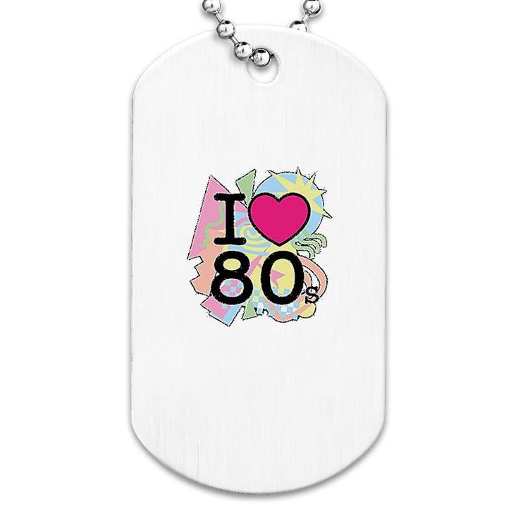 I Love 80s Old School Band Concert Dog Tag