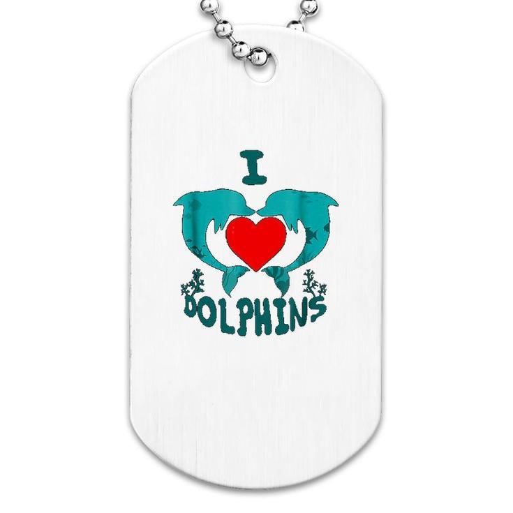 I Love Dolphin Dog Tag