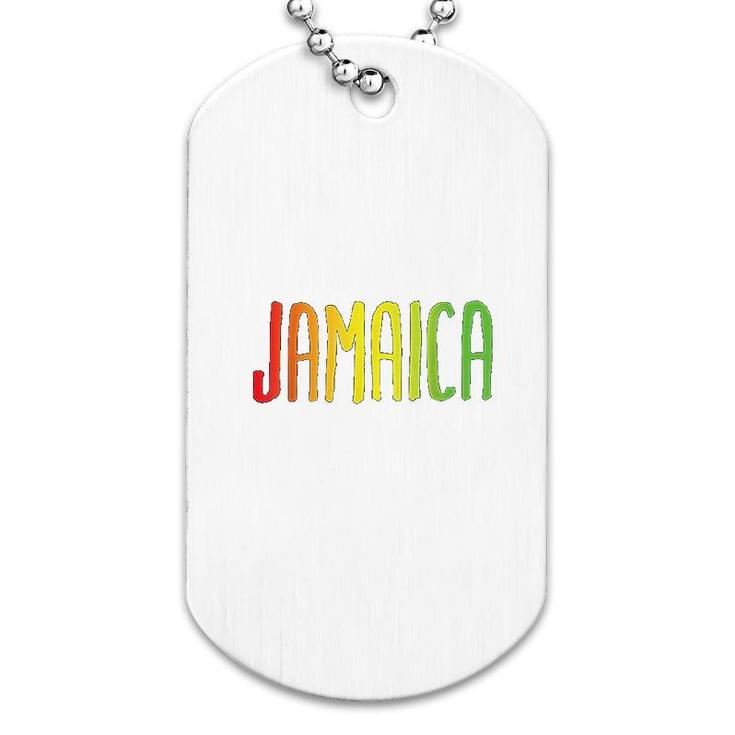 Jamaica Love Peace Caribbean Dog Tag