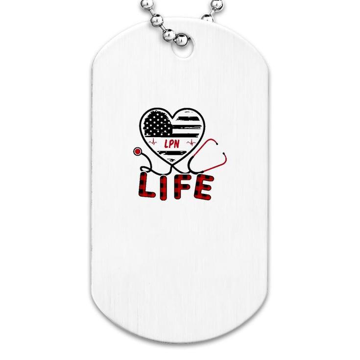 Lpn Us Flag Heart Dog Tag Lpn Us Flag Heart Dog Tag