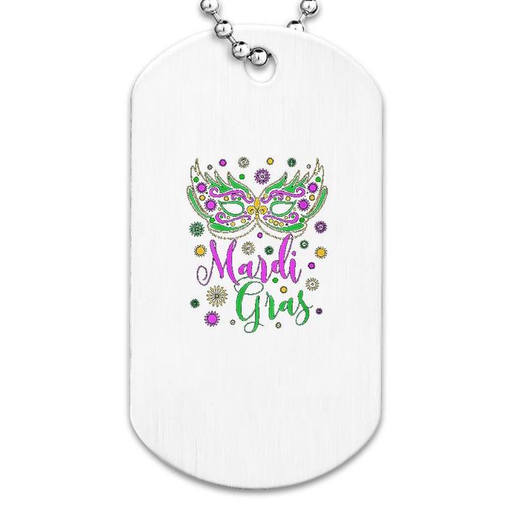 Mardi Gras Feathered For Women Dog Tag
