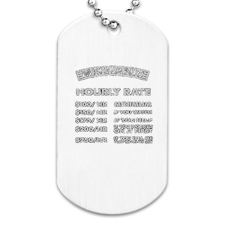 Mechanic Hours Rate Dog Tag