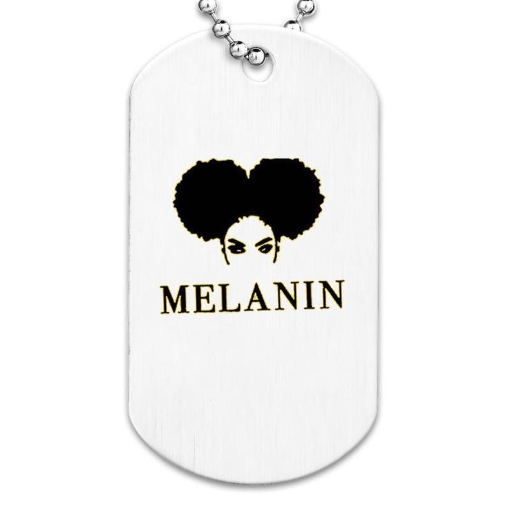 Melanin Graphic Afro Woman Black History Dog Tag