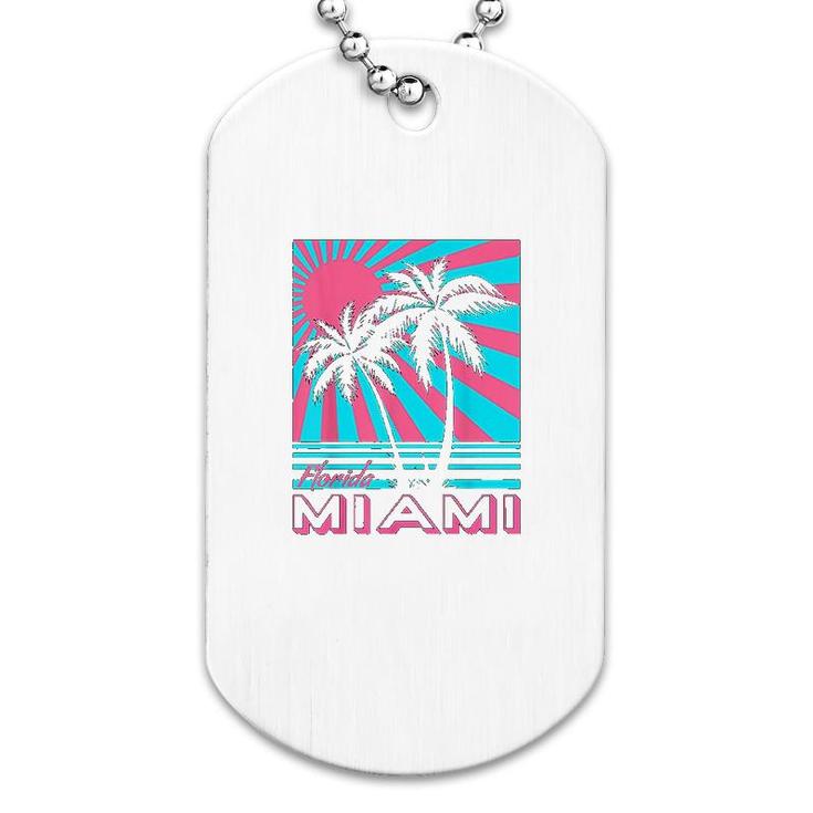 Miami Beach Florida Miami Palm Trees Dog Tag