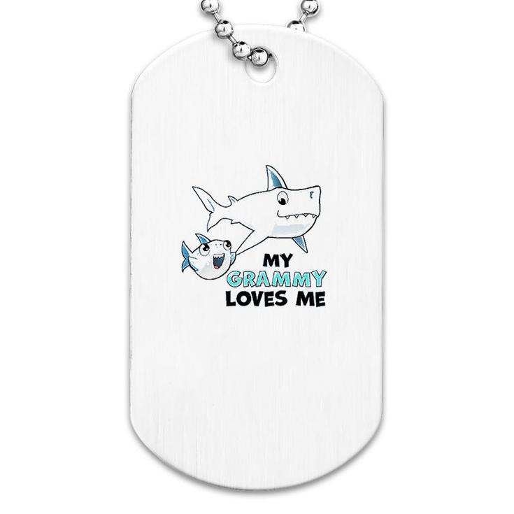 My Grammy Loves Me With Cute Sharks Baby Dog Tag