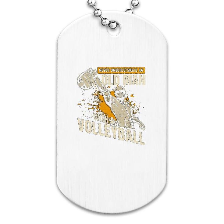 Old Man With Volleyball Dog Tag