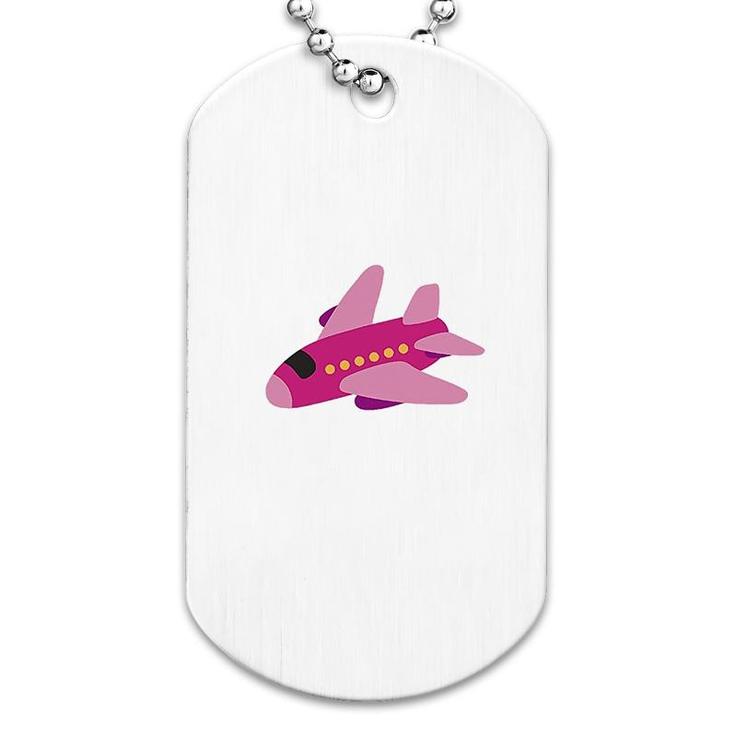Pink Airplane Dog Tag