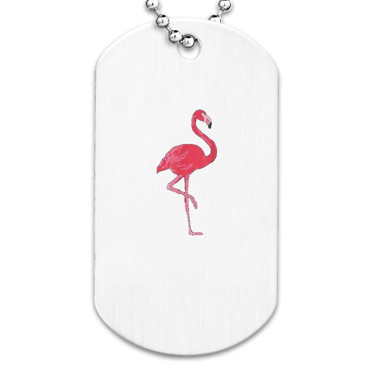 Pink Flamingo Design Dog Tag