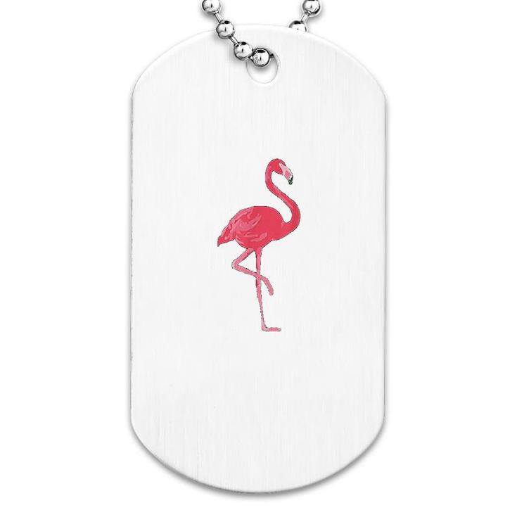 Pink Flamingo Design Dog Tag