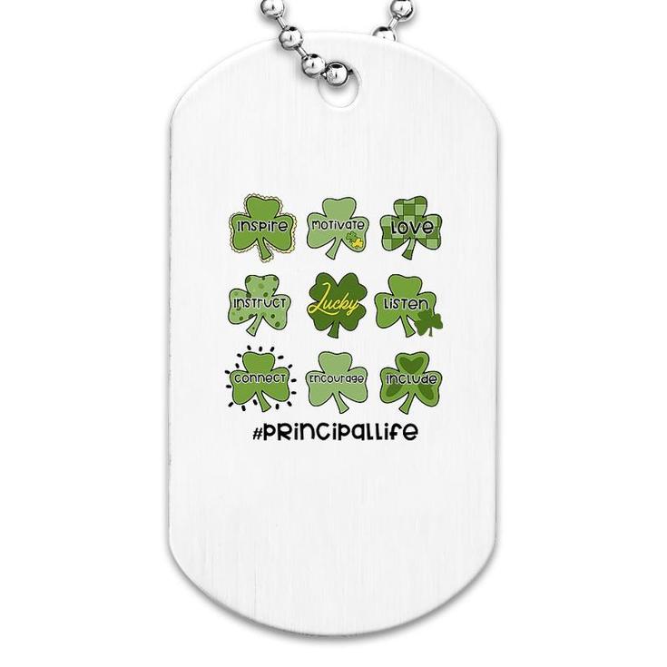 Principal Lucky Shamrock Patricks Day Dog Tag
