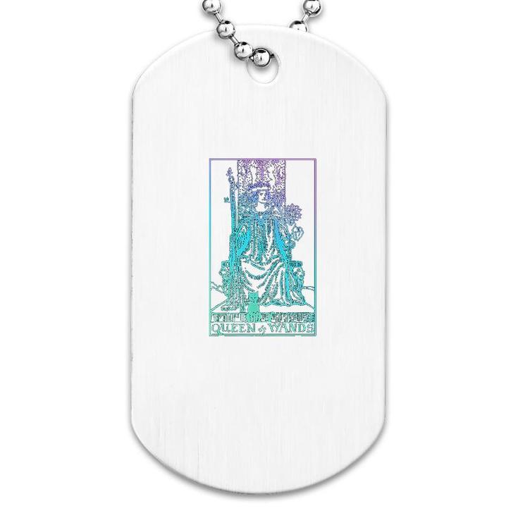 Queen Of Wands Tarot Card Rider Waite Dog Tag