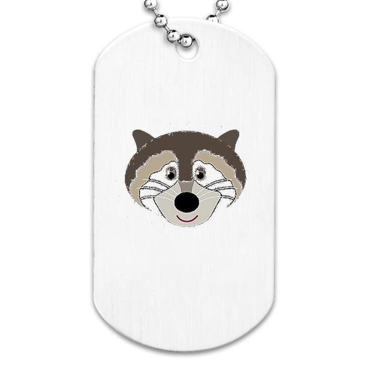 Raccoon Animal Face Dog Tag