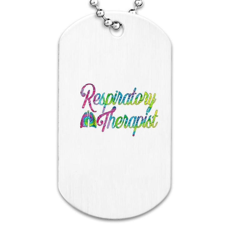 Respiratory Therapist Care Week Tie Dye Dog Tag