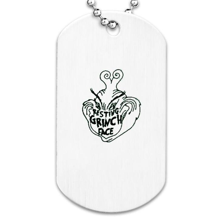 Resting Grinch Face Dog Tag