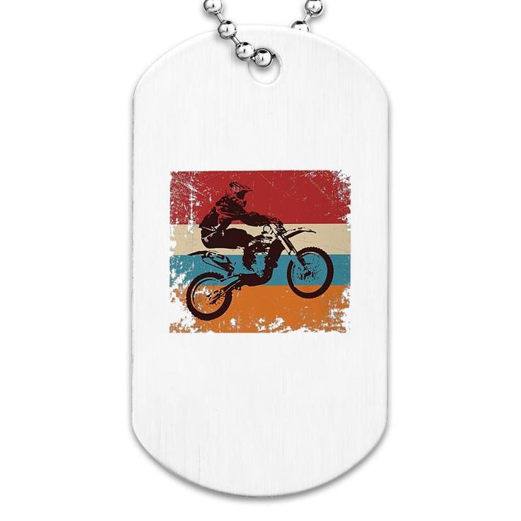 Retro Off Road Motorcycle Motocross Dog Tag