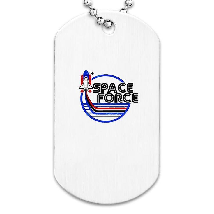 Retro Usa American Space Force Emblem Dog Tag