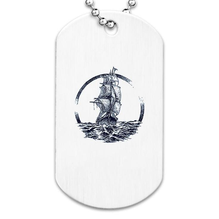 Ship Sailing The Ocean Seas Dog Tag
