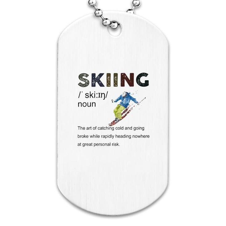 Skiing Definition Dog Tag