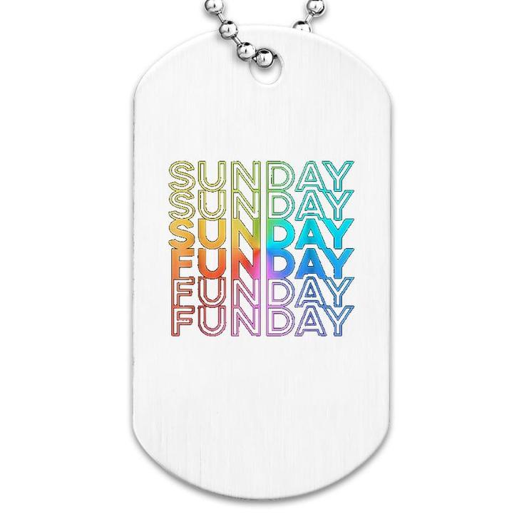 Sunday Funday Rainbow Fade Dog Tag
