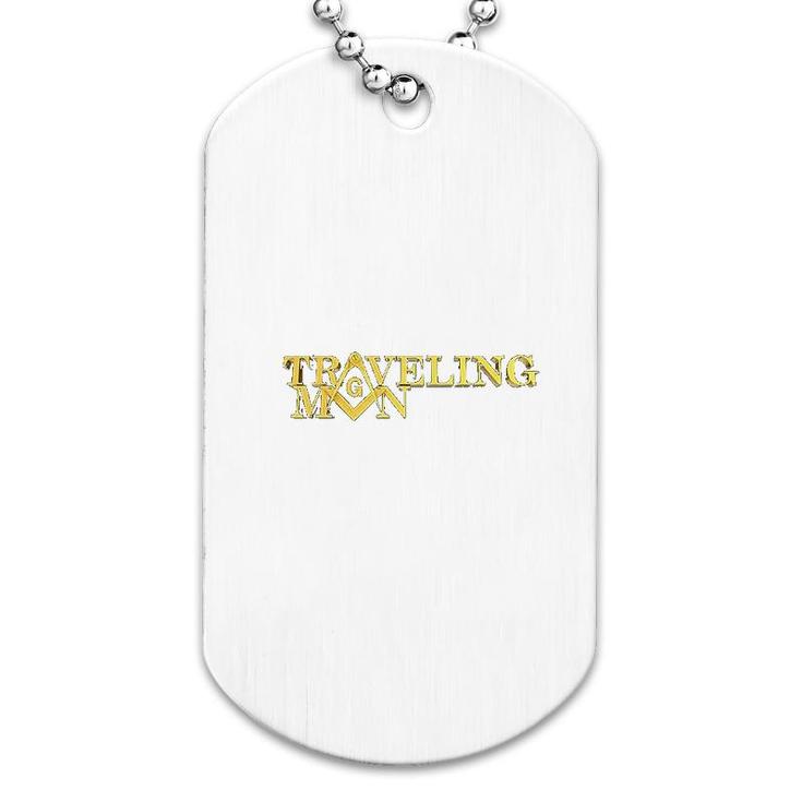Traveling Man Square And Compass Dog Tag