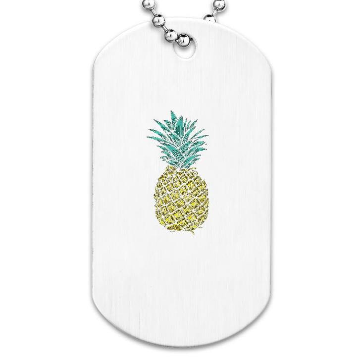 Trendy Tropical Pineapple Dog Tag