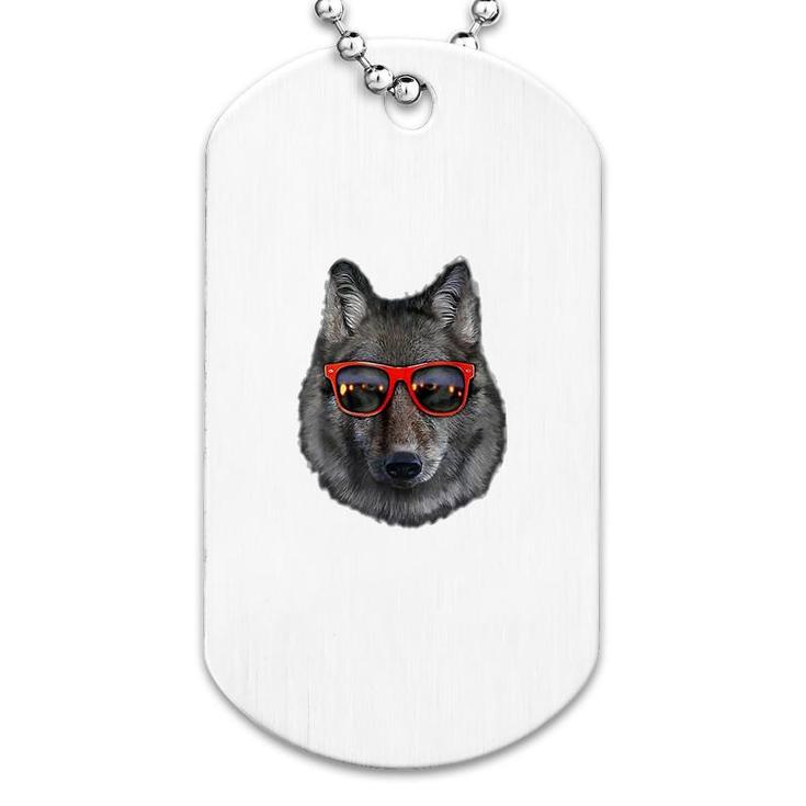 Wolf Glass Dog Tag