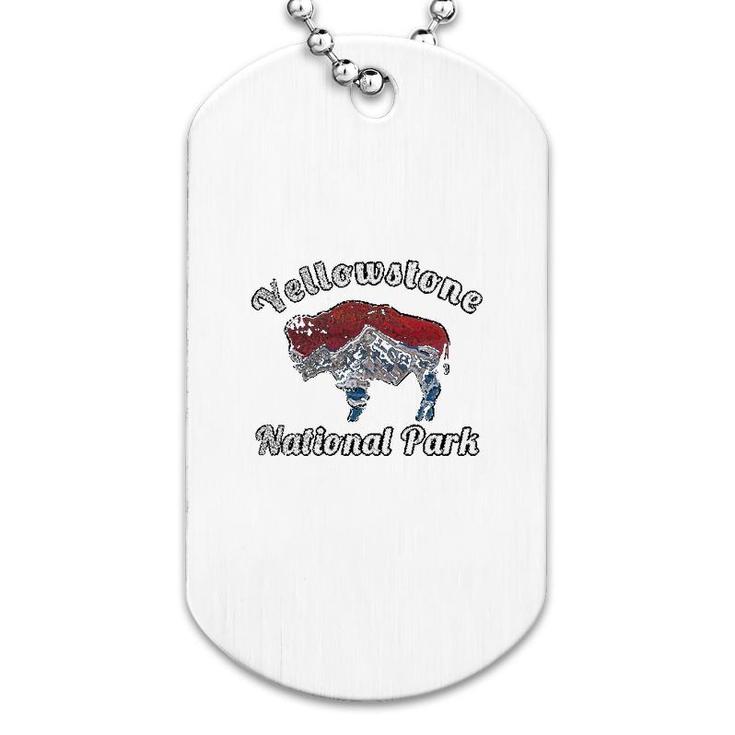 Yellowstone National Park Flag Inspired Dog Tag