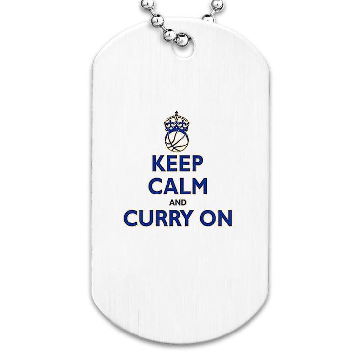 Youth Keep Calm And Curry On Dog Tag