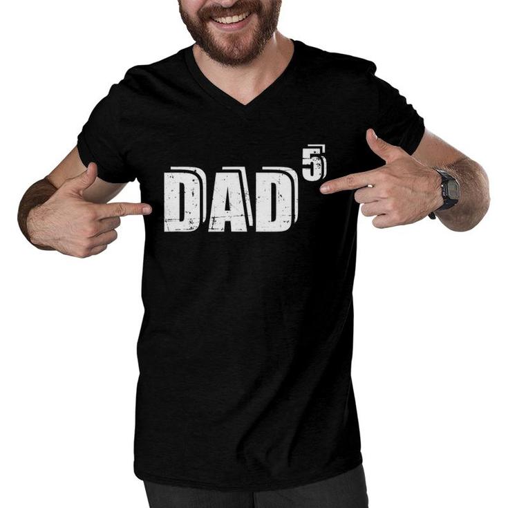 5Th Fifth Time Dad Father Of 5 Kids Baby Announcement Men V-Neck Tshirt