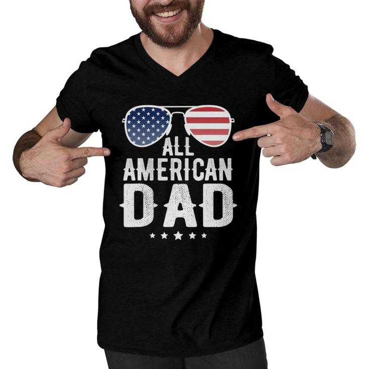 All American Dad 4Th Of July Us Patriotic Pride Men V-Neck Tshirt