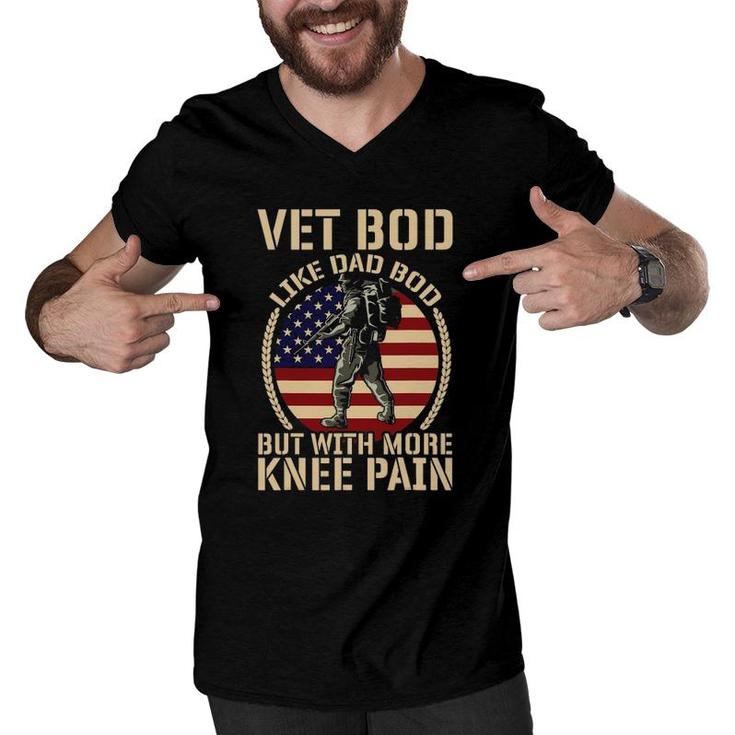 Army Navy Military I Veterans Day Vet Bod Like A Dad Bod Men V-Neck Tshirt