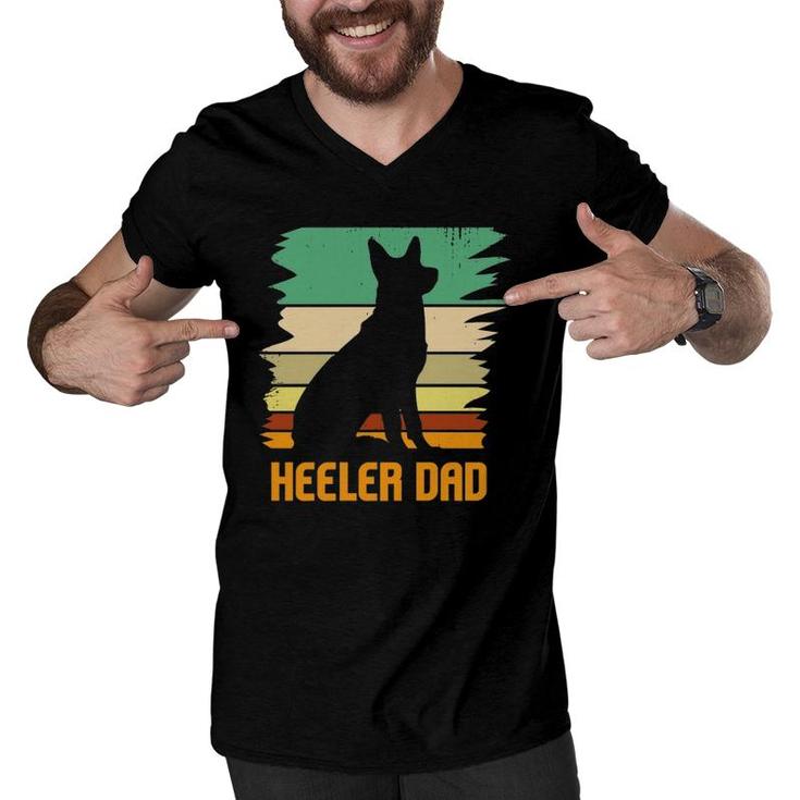 Australian Cattle Dog Heeler Dad Men V-Neck Tshirt