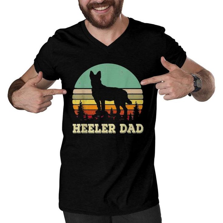 Australian Cattle Dog Red Blue Pet Heeler Dad Cute Mens Gift Essential Men V-Neck Tshirt